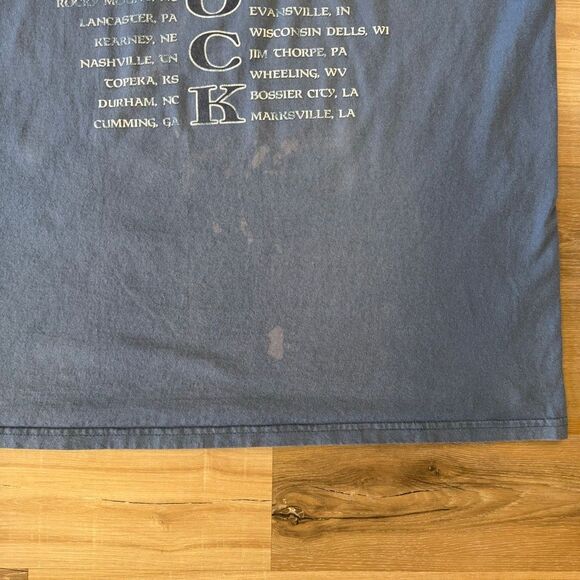 Vintage Y2K George Jones The Rock 2002 Blue Tour Shirt Size XXL Country Possum - Picture 8 of 8